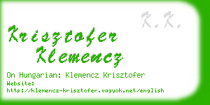 krisztofer klemencz business card